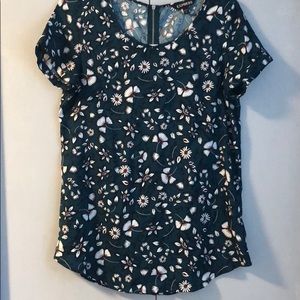 Express floral blouse with zipper back